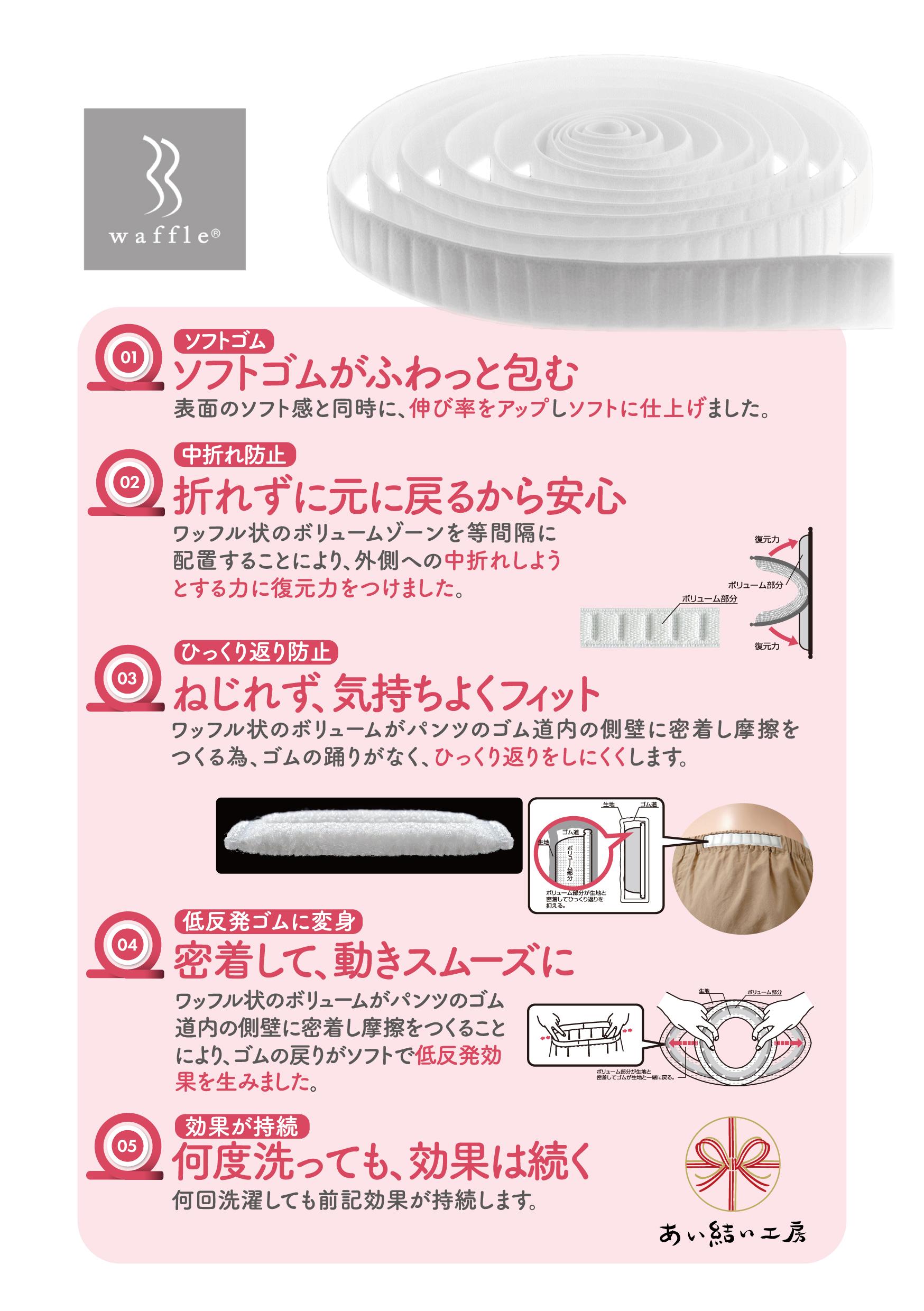 【めぐぱん】オーガニックコットン素材 ゆるくフィットするワッフルゴム使用。1枚仕立て＆鼠径部裏バイアス仕様 | 10枚目