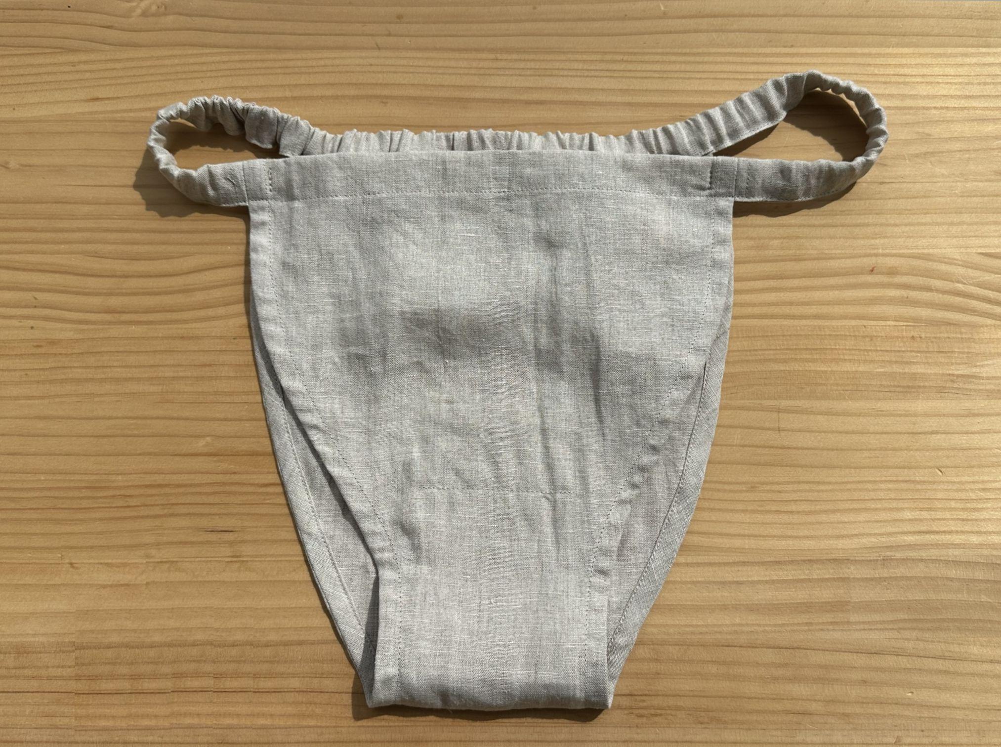 【めぐぱん】ふんどし型 麻/ヘンプ素材 ゆるくフィットするワッフルゴム使用　1枚仕立て＆鼠径部共生地バイアス　レギュラー