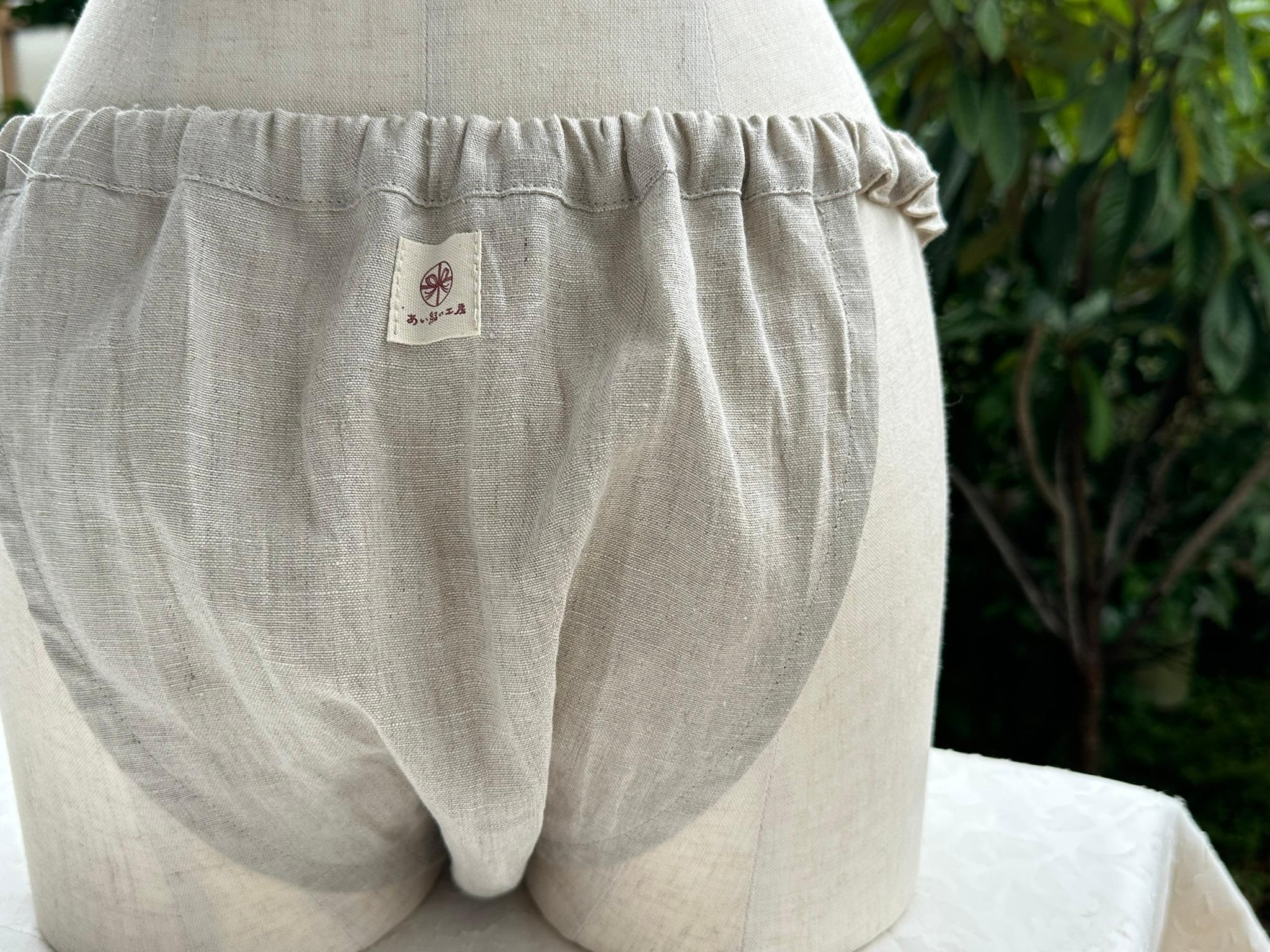 【めぐぱん】ふんどし型 麻/ヘンプ素材 ゆるくフィットするワッフルゴム使用　1枚仕立て＆鼠径部共生地バイアス　レギュラー | 4枚目